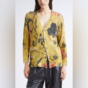 R13 Floral Printed Boyfriend Cardigan